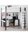 Ensemble lit mezzanine 140 accès frontal chevet et bureau