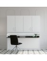 Lit escamotable horizontal + bureau et rangement
