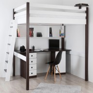 Ensemble lit mezzanine 140 accès latéral chevet et bureau complet (1/1)