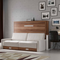 Ensemble lit escamotable horizontal avec canapé coffres - bureau et caisson (1/6)