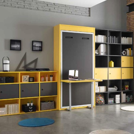 Lit escamotable vertical avec bureau
