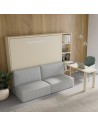 Lit escamotable horizontal avec canapé et bureau