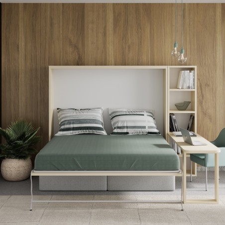 Lit escamotable horizontal avec canapé et bureau