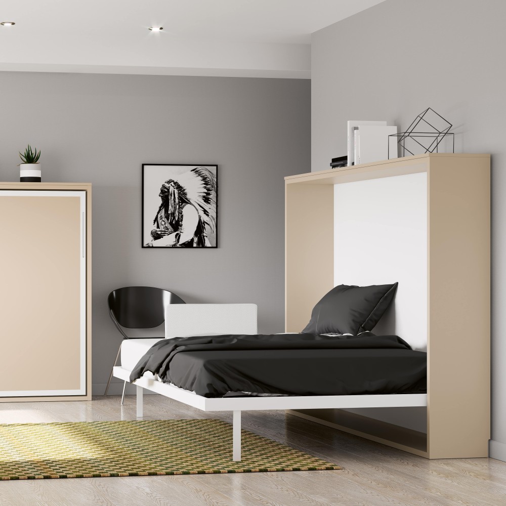 Lit escamotable horizontal ouverture assistée