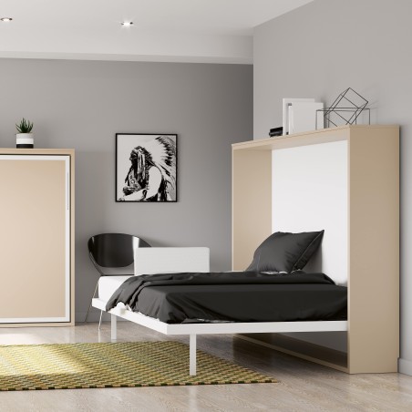 Lit escamotable horizontal ouverture assistée