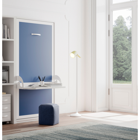 Lit escamotable vertical avec bureau + étagères