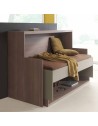 Lit escamotable horizontal avec bureau pivotant