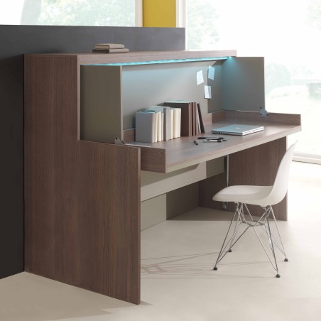 Lit escamotable horizontal avec bureau pivotant