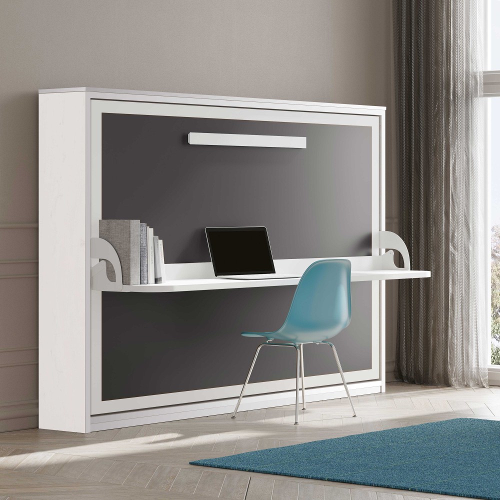 Lit escamotable horizontal avec bureau
