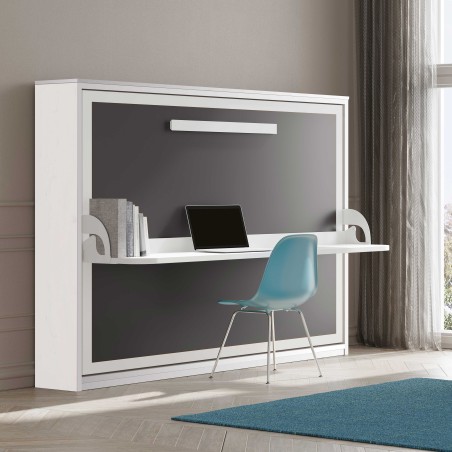 Lit escamotable horizontal avec bureau
