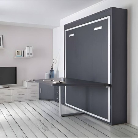 Lit escamotable vertical avec table ou bureau