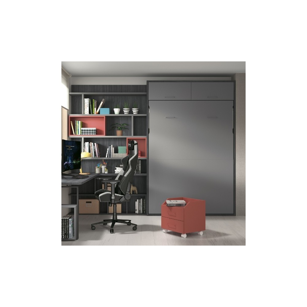 Lit escamotable vertical avec niche de rangement