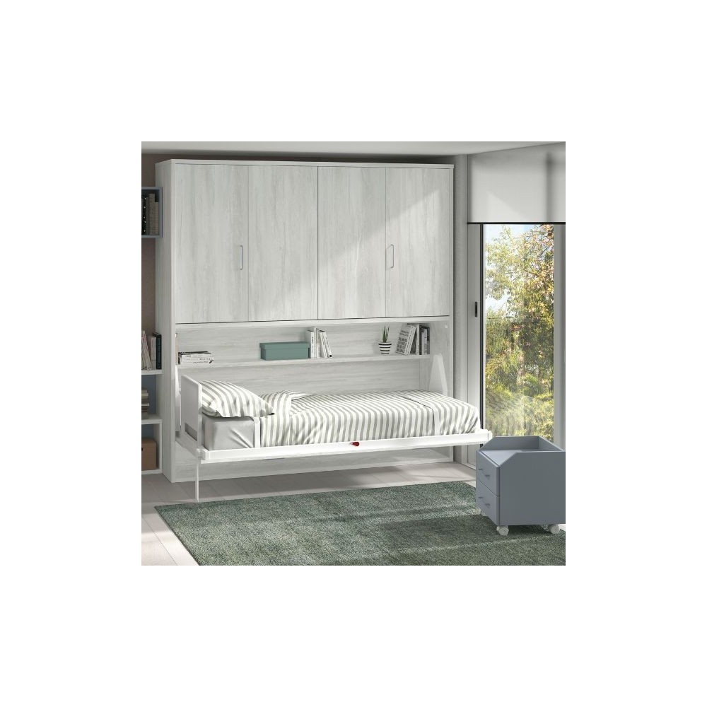 Lit escamotable horizontal et rangements