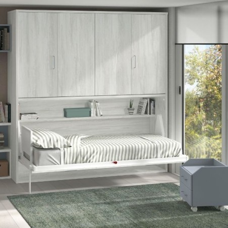 Lit escamotable horizontal et rangements