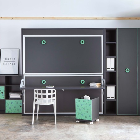Lit escamotable vertical avec table ou bureau