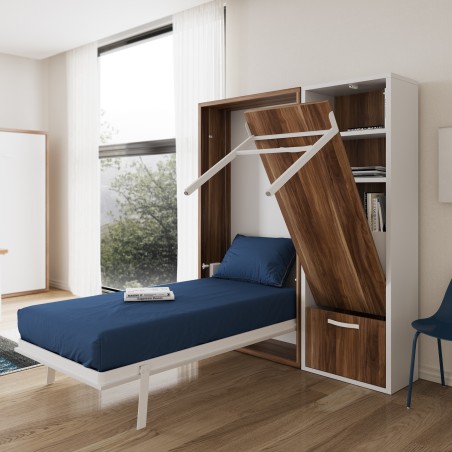 Ensemble lit et bureau escamotables