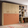 Lit escamotable horizontal avec rangements hauts