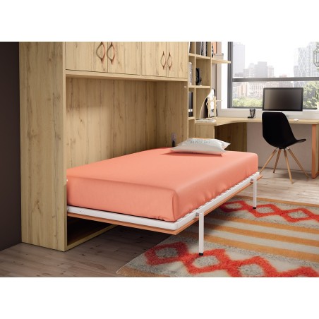 Lit escamotable horizontal avec rangements hauts