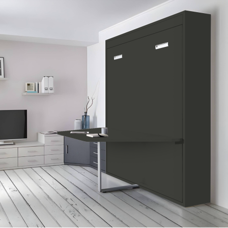 Lit escamotable vertical avec table ou bureau