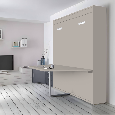 Lit escamotable vertical avec table ou bureau