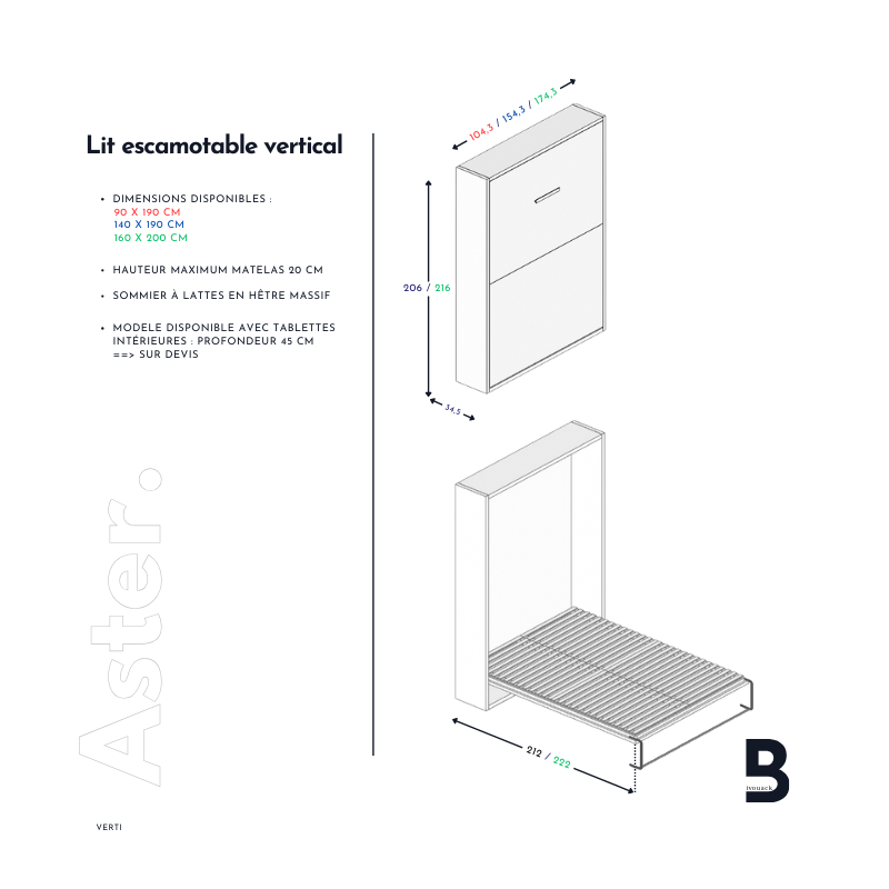 Lit escamotable vertical