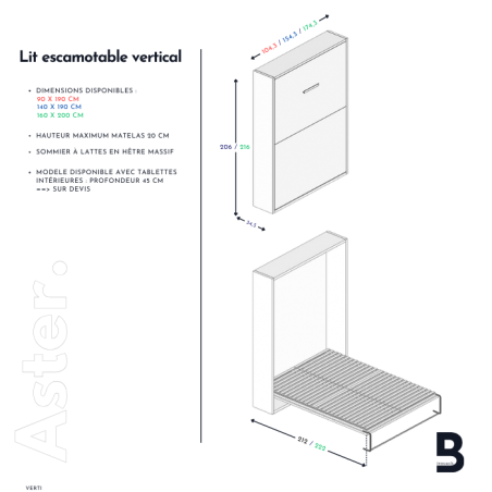 Lit escamotable vertical