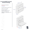 Lit escamotable horizontal + bureau et rangement