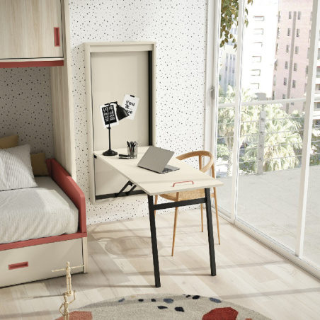 Table / bureau escamotable vertical