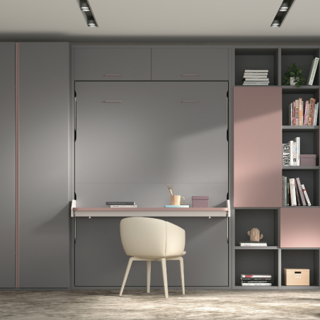 Lit escamotable vertical avec bureau