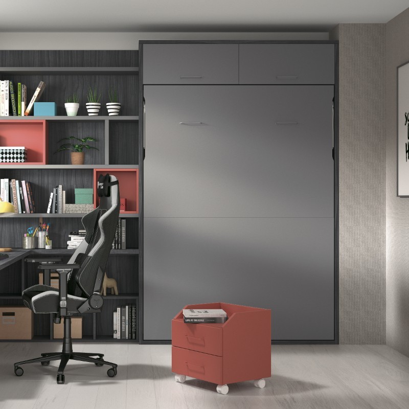 Lit escamotable vertical avec niche de rangement