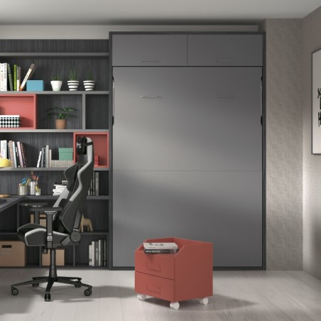 Lit escamotable vertical avec niche de rangement