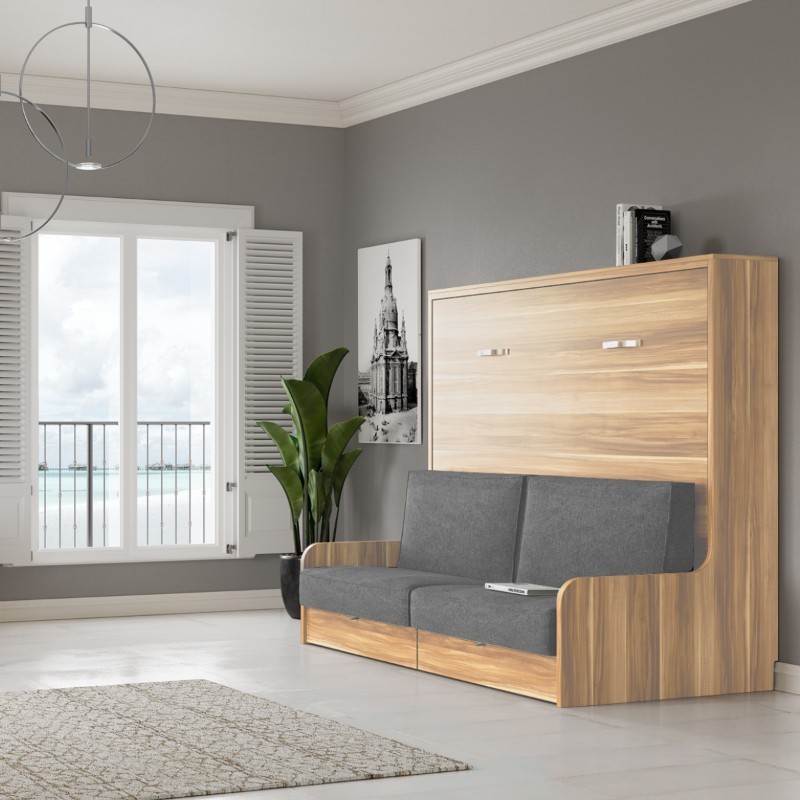 Lit escamotable horizontal autoporteur + canapé