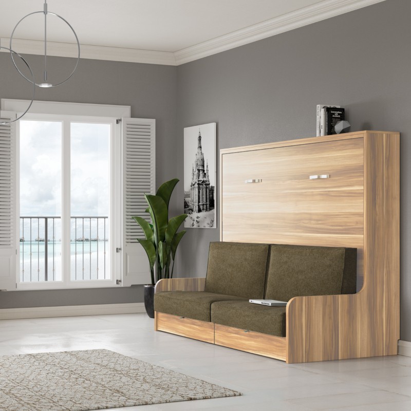 Lit escamotable horizontal autoporteur + canapé