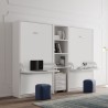 Lit escamotable vertical avec bureau + étagères