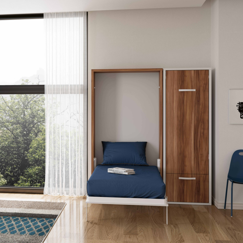 Ensemble lit et bureau escamotables