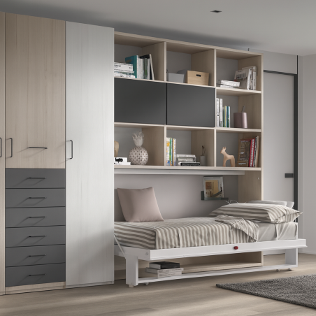 Lit escamotable avec bureau... - alt