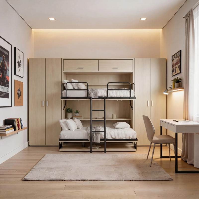 Lits superposés escamotable enfant - Clivo