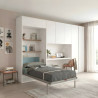Lit escamotable vertical 1 personne avec surmeuble : 90 x 190 - Iota