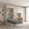 Lit escamotable vertical 1 personne avec surmeuble : 90 x 190 - Iota