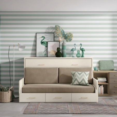 Lit escamotable vertical + banquette - Leonis