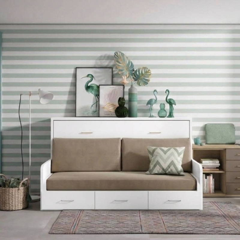 Lit escamotable vertical + banquette - Leonis